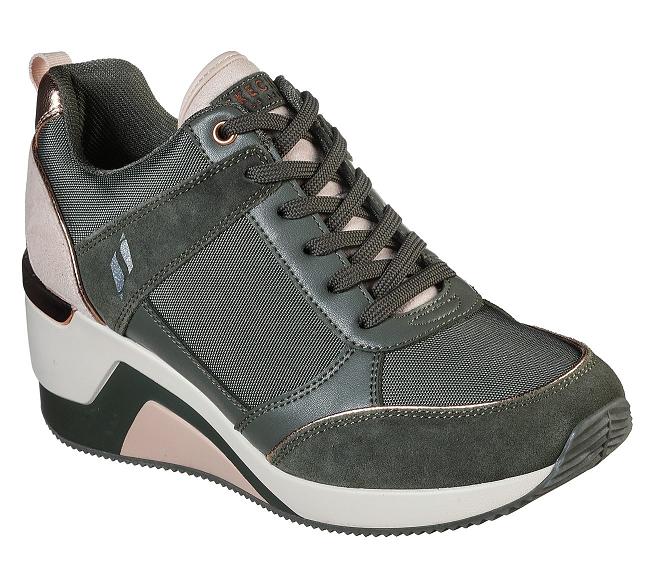 Zapatos con Plataforma Skechers Mujer - Million Verde YUATJ0283